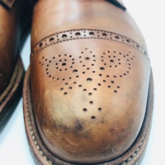 Santoni good year brown leather oxfords cap toe main image 13